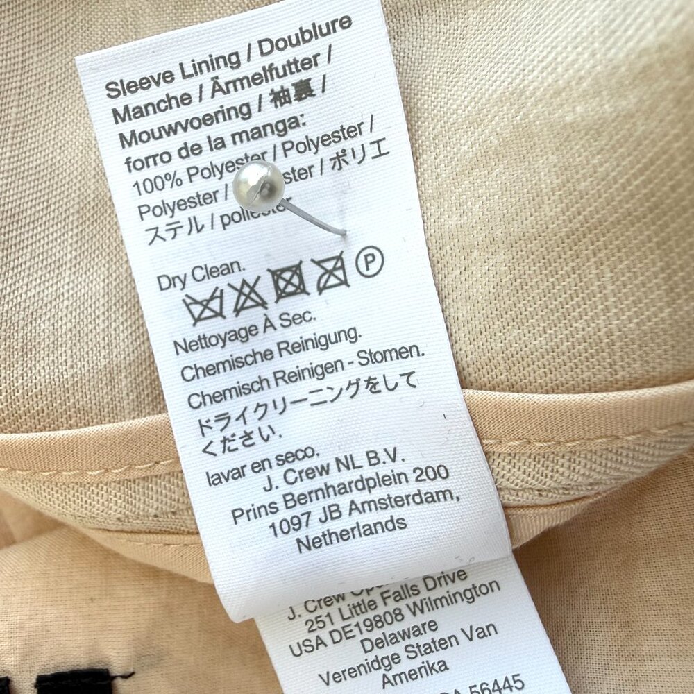 J. Crew Blazer Linen Blend Beige Willa (14) - Picture 8 of 9